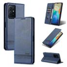 For vivo Y33s 5G / Y75 5G AZNS Magnetic Calf Texture Flip Leather Phone Case(Dark Blue) - 1