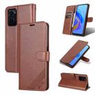 For OPPO K10 4G / Realme 9i AZNS Sheepskin Texture Flip Leather Phone Case(Brown) - 1