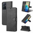 For vivo Y33s 5G / Y75 5G AZNS Sheepskin Texture Flip Leather Phone Case(Black) - 1