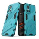 For OPPO Realme GT Neo3 5G China Punk Armor 2 in 1 PC + TPU Shockproof Phone Case with Invisible Holder(Blue) - 1