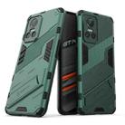 For OPPO Realme GT Neo3 5G China Punk Armor 2 in 1 PC + TPU Shockproof Phone Case with Invisible Holder(Green) - 1