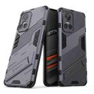 For OPPO Realme GT Neo3 5G China Punk Armor 2 in 1 PC + TPU Shockproof Phone Case with Invisible Holder(Grey) - 1
