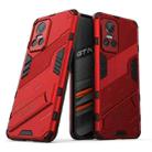 For OPPO Realme GT Neo3 5G China Punk Armor 2 in 1 PC + TPU Shockproof Phone Case with Invisible Holder(Red) - 1