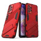 For Samsung Galaxy A23 Punk Armor 2 in 1 PC + TPU Shockproof Phone Case with Invisible Holder(Red) - 1