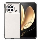 For vivo X Fold Accurate Hole Glitter Powder PU Phone Case(White) - 1
