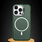 For iPhone 12 Pro Max MagSafe Magnetic Metal Lens Cover Holder Phone Case(Dark Green) - 1