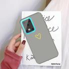 For Galaxy S20 Ultra Golden Love Heart Pattern Frosted TPU Protective Case(Grey) - 1