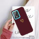 For Galaxy S20 Ultra Golden Love Heart Pattern Frosted TPU Protective Case(Wine Red) - 1