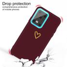 For Galaxy S20 Ultra Golden Love Heart Pattern Frosted TPU Protective Case(Wine Red) - 3