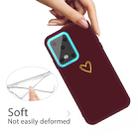 For Galaxy S20 Ultra Golden Love Heart Pattern Frosted TPU Protective Case(Wine Red) - 4
