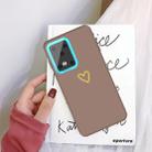 For Galaxy S20 Ultra Golden Love Heart Pattern Frosted TPU Protective Case(Khaki) - 1