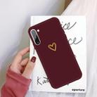 For Galaxy Note10 Golden Love Heart Pattern Frosted TPU Protective Case(Wine Red) - 1