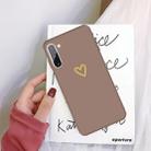 For Galaxy Note10 Golden Love Heart Pattern Frosted TPU Protective Case(Khaki) - 1