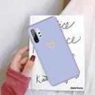 For Galaxy Note10+ Golden Love Heart Pattern Frosted TPU Protective Case(Light Purple) - 1