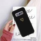 For Galaxy S10 Golden Love Heart Pattern Frosted TPU Protective Case(Black) - 1