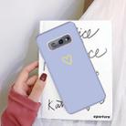 For Galaxy S10 Golden Love Heart Pattern Frosted TPU Protective Case(Light Purple) - 1