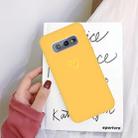 For Galaxy S10e Golden Love Heart Pattern Frosted TPU Protective Case(Yellow) - 1