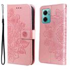 For Xiaomi Redmi Note 11E/Redmi 10 Prime+ 5G 7-petal Flowers Embossing Pattern Horizontal Flip Leather Case(Rose Gold) - 1