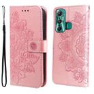 For Infinix Hot 11 7-petal Flowers Embossing Pattern Horizontal Flip Leather Case(Rose Gold) - 1