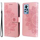 For Infinix Note 11 Pro/Note 11s 7-petal Flowers Embossing Pattern Horizontal Flip Leather Case(Rose Gold) - 1