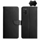 For Samsung Galaxy A02s Genuine Leather Fingerprint-proof Horizontal Flip Phone Case(Black) - 1