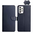 For Samsung Galaxy A32 Genuine Leather Fingerprint-proof Horizontal Flip Phone Case(Blue) - 1