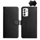 For Samsung Galaxy A82 Genuine Leather Fingerprint-proof Horizontal Flip Phone Case(Black) - 1