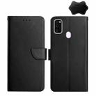 For Samsung Galaxy M21 / M30s Genuine Leather Fingerprint-proof Horizontal Flip Phone Case(Black) - 1