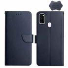 For Samsung Galaxy M21 / M30s Genuine Leather Fingerprint-proof Horizontal Flip Phone Case(Blue) - 1