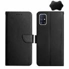 For Samsung Galaxy M51 Genuine Leather Fingerprint-proof Horizontal Flip Phone Case(Black) - 1