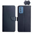 For Samsung Galaxy M52 5G Genuine Leather Fingerprint-proof Horizontal Flip Phone Case(Blue) - 1