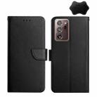 For Samsung Galaxy Note20 Ultra Genuine Leather Fingerprint-proof Horizontal Flip Phone Case(Black) - 1