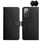 For Samsung Galaxy S20 FE Genuine Leather Fingerprint-proof Horizontal Flip Phone Case(Black) - 1