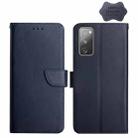 For Samsung Galaxy S20 FE Genuine Leather Fingerprint-proof Horizontal Flip Phone Case(Blue) - 1