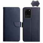 For Samsung Galaxy S20 Ultra Genuine Leather Fingerprint-proof Horizontal Flip Phone Case(Blue) - 1
