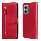 For Xiaomi Redmi Note 11E Fashion Calf Texture Zipper Horizontal Flip Leather Case(Red) - 1