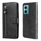 For Xiaomi Redmi Note 11E Fashion Calf Texture Zipper Horizontal Flip Leather Case(Black) - 1