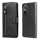 For Huawei Nova 9 Pro/Honor 50 Pro Fashion Calf Texture Zipper Horizontal Flip Leather Case(Black) - 1