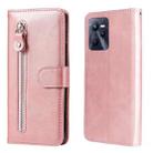 For OPPO Realme C35 Fashion Calf Texture Zipper Horizontal Flip Leather Case(Rose Gold) - 1