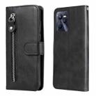 For OPPO Realme C35 Fashion Calf Texture Zipper Horizontal Flip Leather Case(Black) - 1