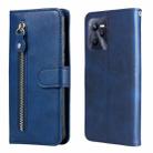 For OPPO Realme C35 Fashion Calf Texture Zipper Horizontal Flip Leather Case(Blue) - 1