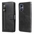 For OPPO Reno7 Z/A96 5G/OnePlus Nord N20 5G Fashion Calf Texture Zipper Horizontal Flip Leather Case(Black) - 1