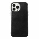 For iPhone 13 Pro Genuine Leather Double Color Crazy Horse Phone Case (Black) - 1