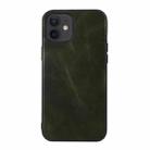For iPhone 11 Genuine Leather Double Color Crazy Horse Phone Case (Green) - 1