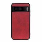 For Google Pixel 7 Accurate Hole Two-color Calf Texture PU Phone Case(Red) - 1