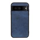 For Google Pixel 7 Accurate Hole Two-color Calf Texture PU Phone Case(Blue) - 1