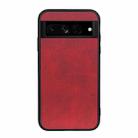For Google Pixel 7 Pro Accurate Hole Two-color Calf Texture PU Phone Case(Red) - 1