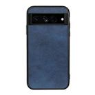 For Google Pixel 7 Pro Accurate Hole Two-color Calf Texture PU Phone Case(Blue) - 1