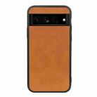 For Google Pixel 7 Pro Accurate Hole Two-color Calf Texture PU Phone Case(Brown) - 1
