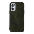 For OnePlus Nord CE 2 5G Genuine Leather Double Color Crazy Horse Phone Case(Green) - 1